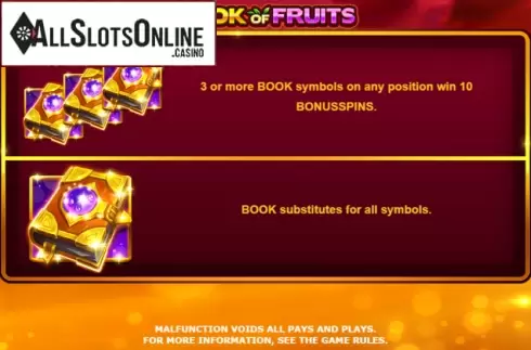 Features. Book Of Fruits (Amatic Industries) from Amatic Industries
