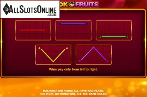 Paytable. Book Of Fruits (Amatic Industries) from Amatic Industries