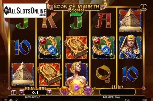 Reel Screen. Book Of Rebirth Reloaded from Spinomenal