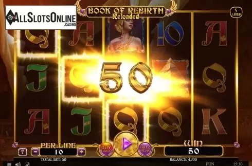 Win Screen 1. Book Of Rebirth Reloaded from Spinomenal