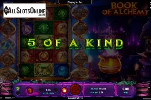5 of a Kind. Book of Alchemy from GameArt