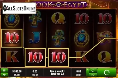 Win screen. Book of Egypt from Platipus