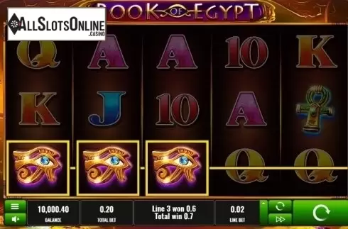 Win screen. Book of Egypt from Platipus