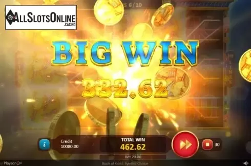 Big Win. Book of Gold: Symbol Choice from Playson