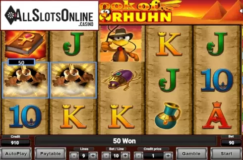 Win Screen. Book of Moorhuhn from Gamomat