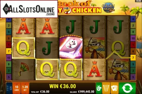 Win Screen 2. Book of Moorhuhn Golden Nights from Gamomat