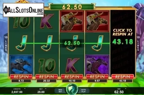 Respin screen. Bookie of Odds from Triple Edge Studios