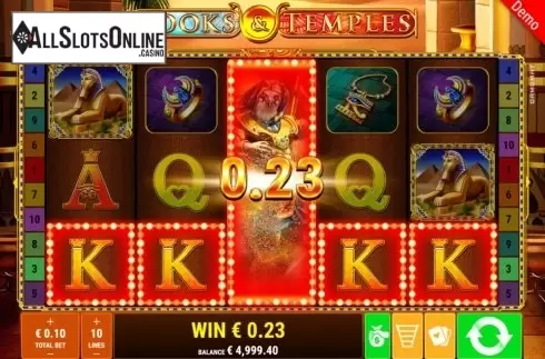 Win Screen 1. Books and Temples from Gamomat