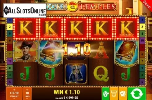 Win Screen 3. Books and Temples from Gamomat