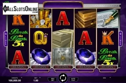 Reel Screen. Break Da Bank Again Respin from Gameburger Studios