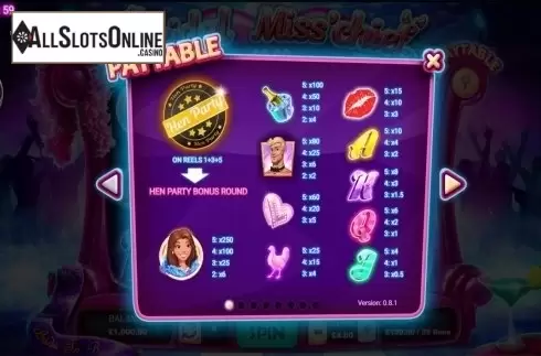 Paytable 1. Bridal Miss'cheif from GECO Gaming