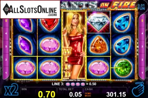 Win screen 2. Brilliants On Fire from Casino Technology