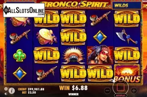 Win Screen 1. Bronco Spirit from Pragmatic Play