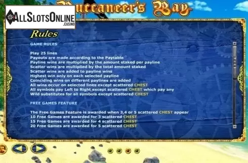 Game rules 1. Buccaneer's Bay from Side City