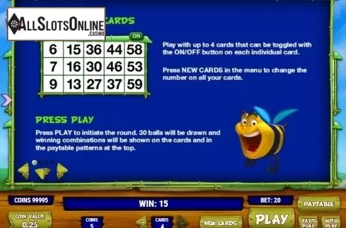 Paytable 1. Bugs Party from Play'n Go