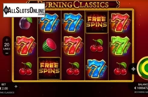 Reel Screen 1. Burning Classics from Booming Games
