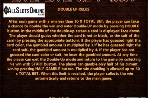 Paytable 4. Bye Bye Spy Guy from Casino Technology