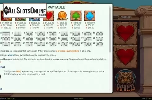 Paytable . Caesar (Mobilots) from Mobilots