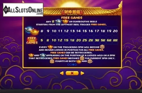 Free games screen. Cai Shen Ci Fu from Skywind Group