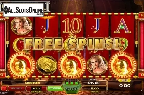 Free spins intro screen. Caligula from GameArt
