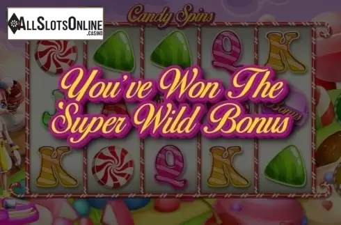 Super Wild Bonus Presentation screen. Candy Spins from MetaGU