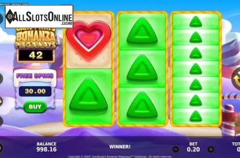 Win Screen 2. Candyways Bonanza Megaways from Hurricane Games