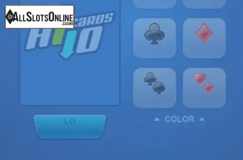 Game screen. Cards Hi Lo from PG Soft