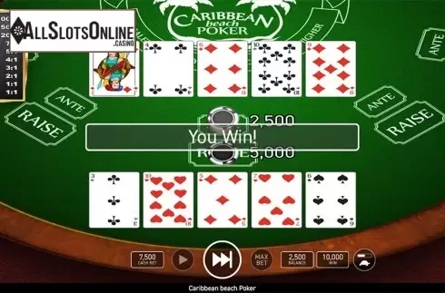 Game workflow 3. Caribbean Beach Poker (Wazdan) from Wazdan