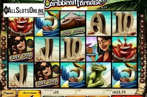 Reel screen. Caribbean Paradise from MultiSlot