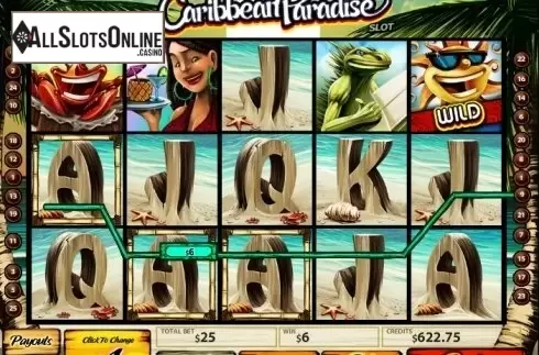 Win screen. Caribbean Paradise from MultiSlot