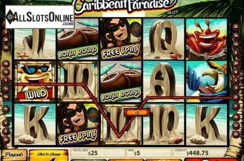 Wild Win screen. Caribbean Paradise from MultiSlot