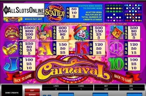 Screen2. Carnaval from Microgaming