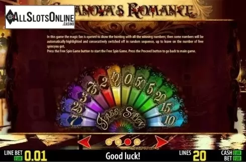 Paytable 3. Casanova's Romance HD from World Match