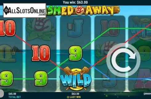 Win screen. Cashed Away from Slot Factory