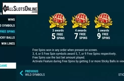 FS screen. Cashed Away from Slot Factory