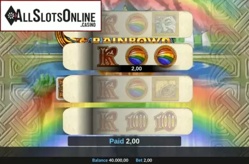 Win Screen. Cashing Rainbows Pull Tab from Realistic