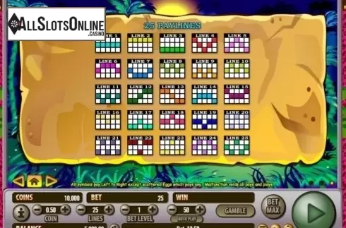 Paytable 3. Cashosaurus from Habanero