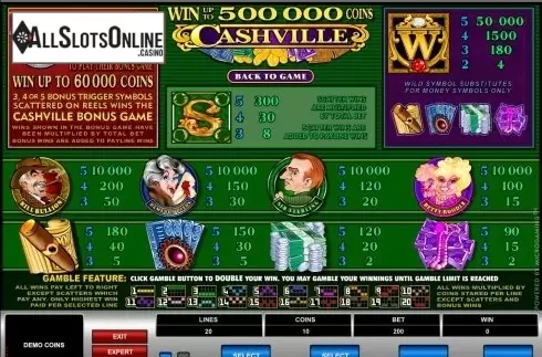 Screen2. Cashville from Microgaming