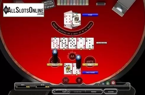 Game Screen. Casino Hold'em (Oryx) from Oryx