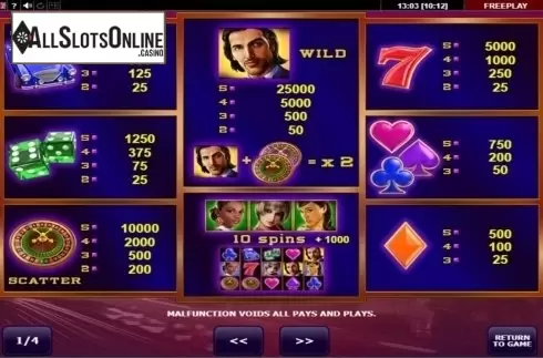 Screen2. Casinova from Amatic Industries