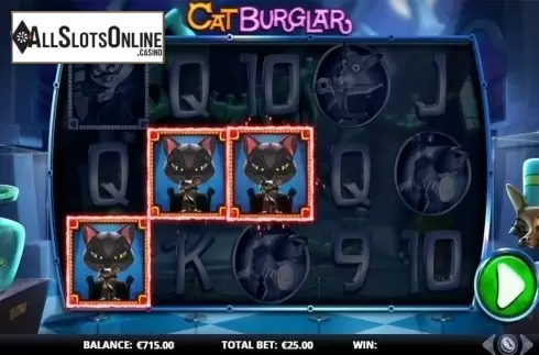 Scatter win screen. Cat Burglar from GamesLab