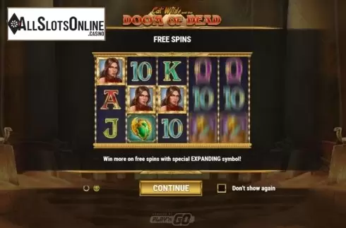 Start Screen. Cat Wilde and the Doom of Dead from Play'n Go