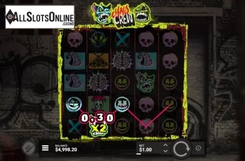 Win screen 2. Chaos Crew from Hacksaw Gaming