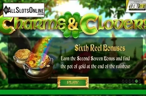 Intro Screen 5. Charms and Clovers from Betsoft