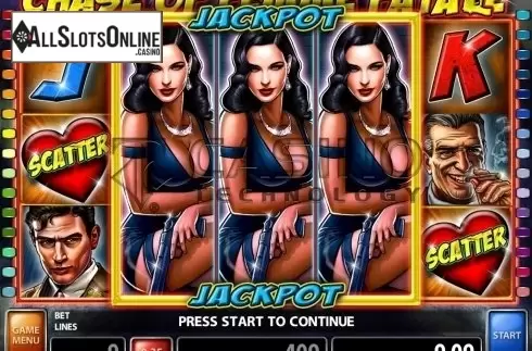 Win Screen . Chase of Femme Fatale from Casino Technology