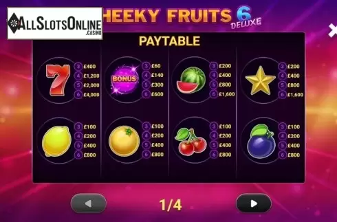 Symbols. Cheeky Fruits 6 Deluxe from Gluck Games