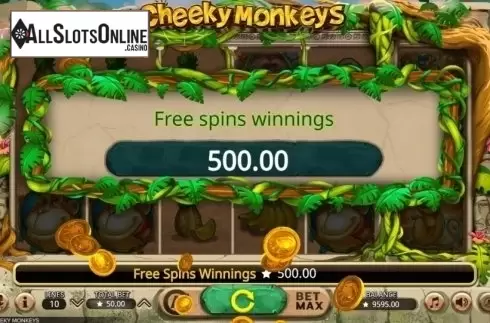 Free Spins. Cheeky Monkeys from Booming Games