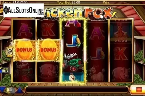 Reel Screen. Chicken Fox from Lightning Box
