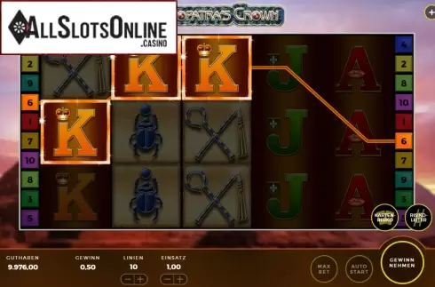 Win Screen 1. Cleopatra's Crown from Bally Wulff