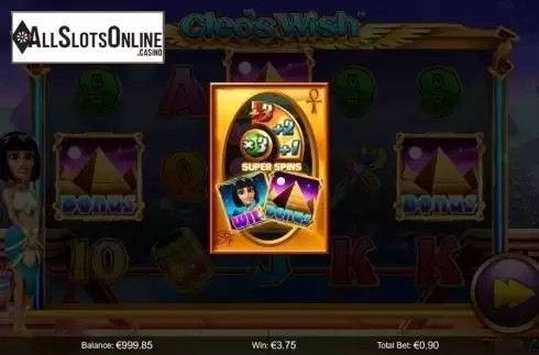 Players-choice bonus feature screen 2. Cleo's Wish from NextGen